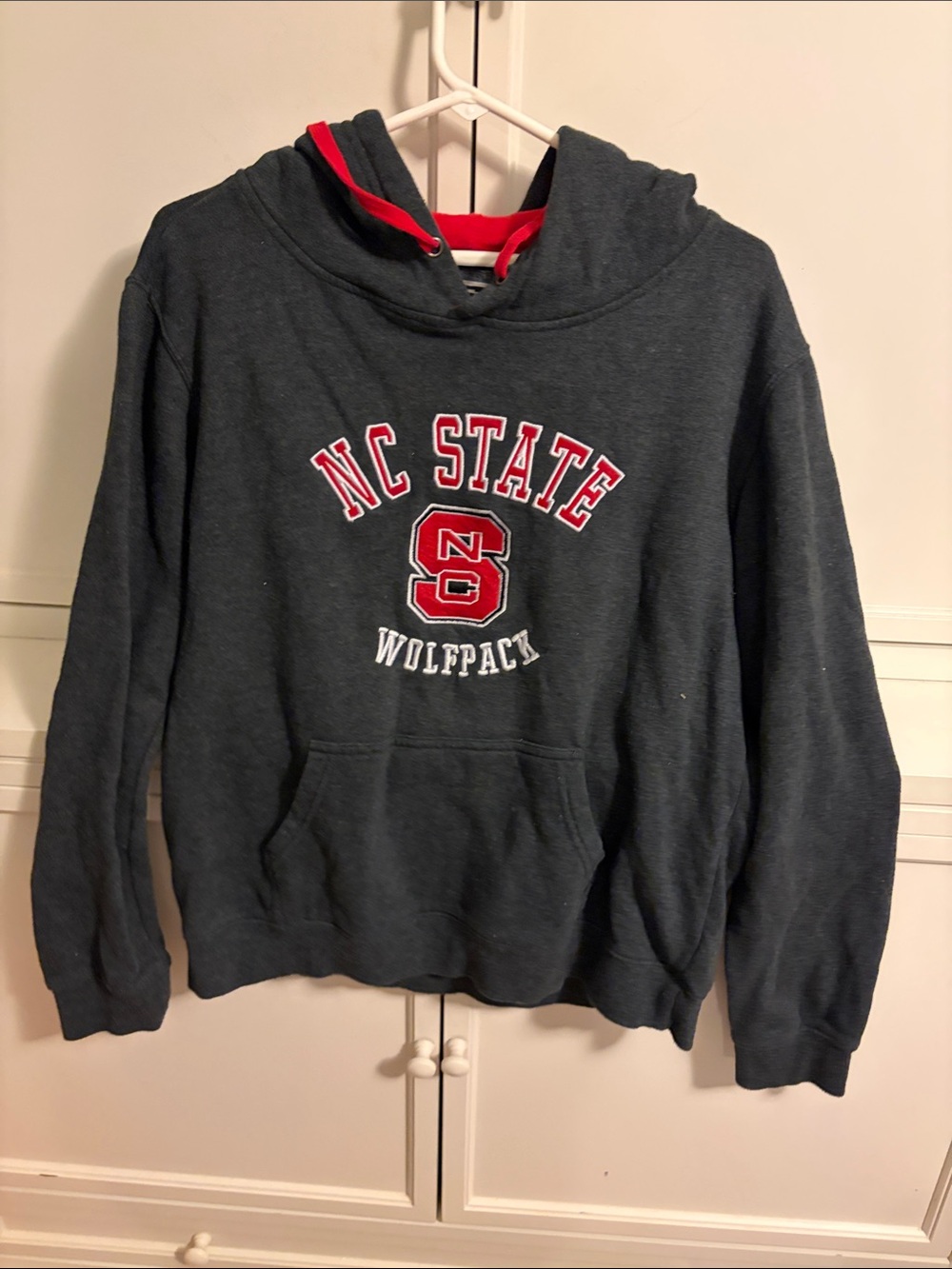 Stadium Athletics Hooded Pullover - Dark Gray with Red Accents